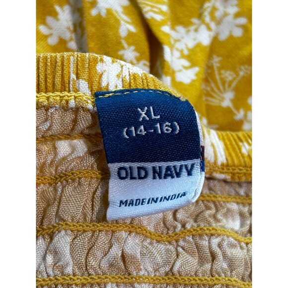 Yellow Floral Sundress Girls XL 14-16 Old Navy Adjustable Straps Smocked Back - Picture 4 of 11